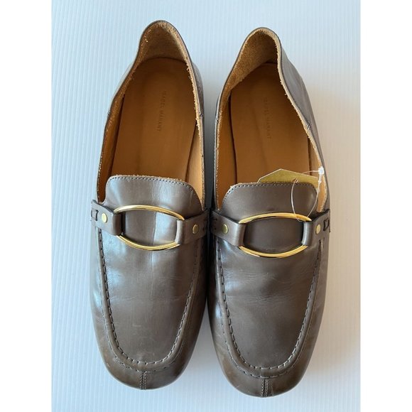 Isabel Marant Gray Leather Loafers w/ Buckle Detail, Size 11 (US) 41 (EU) - Picture 3 of 11